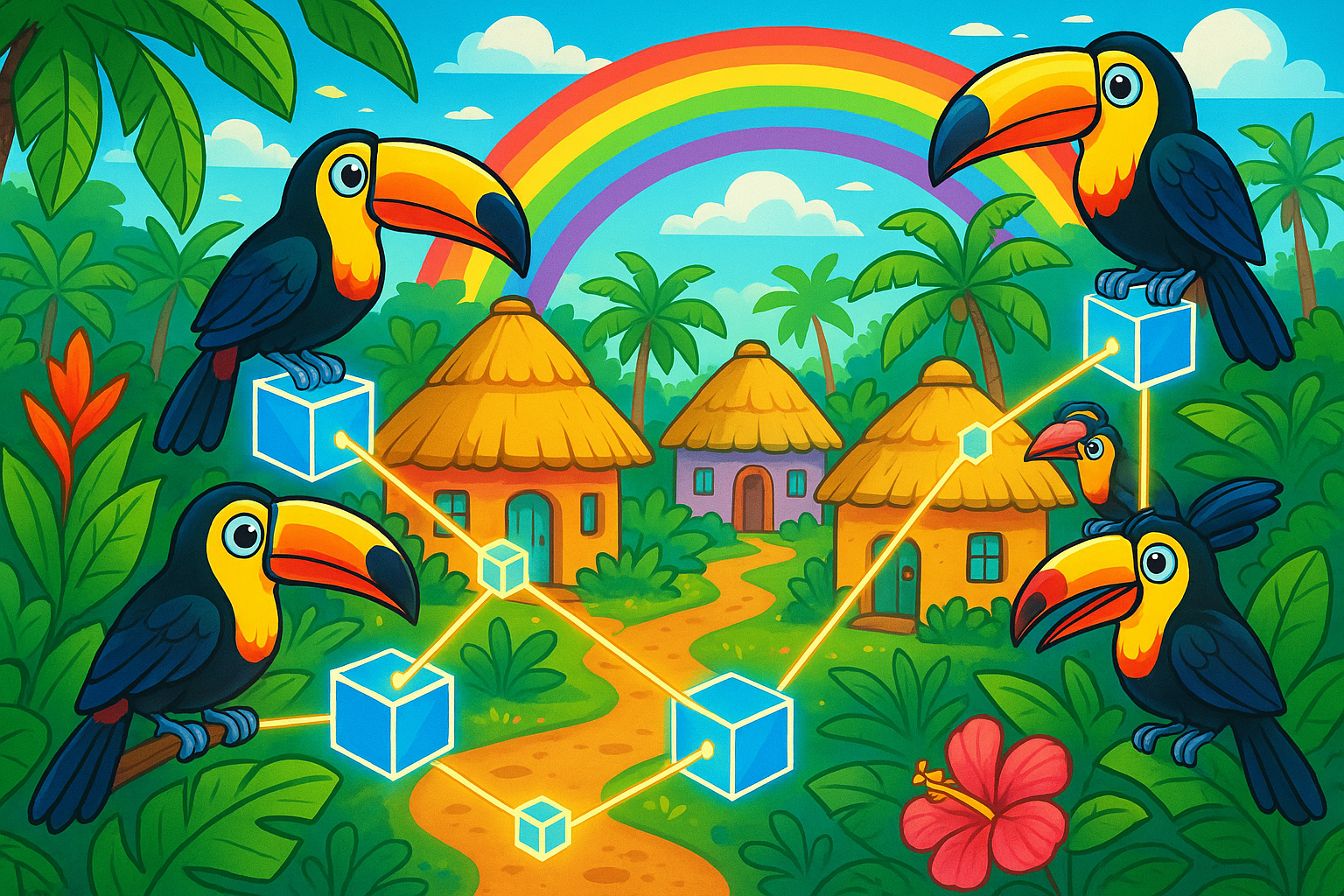 An illustration depicting streamlined on-chain interactions on Starknet